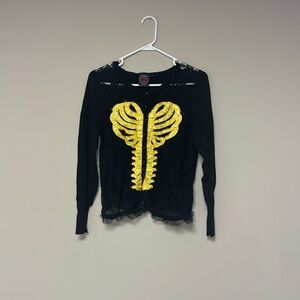 Too Fast Clothing Ribcage Cardigan Size L